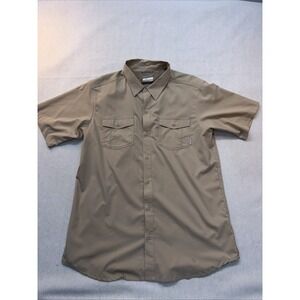 Columbia Omni-Wick Advanced Evaporation Men Button Up Fishing Shirt  Tan Sz XL